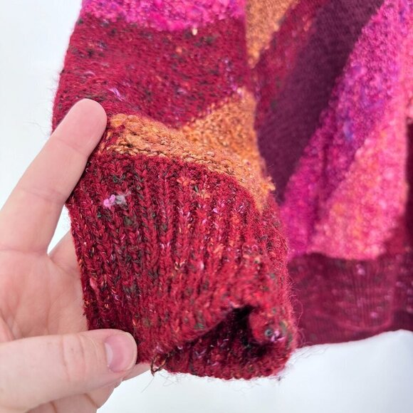 Vintage Embroidered Boho Art to Wear Mariea Kim‎ Pink Purple Sweater Women's L - Picture 8 of 12